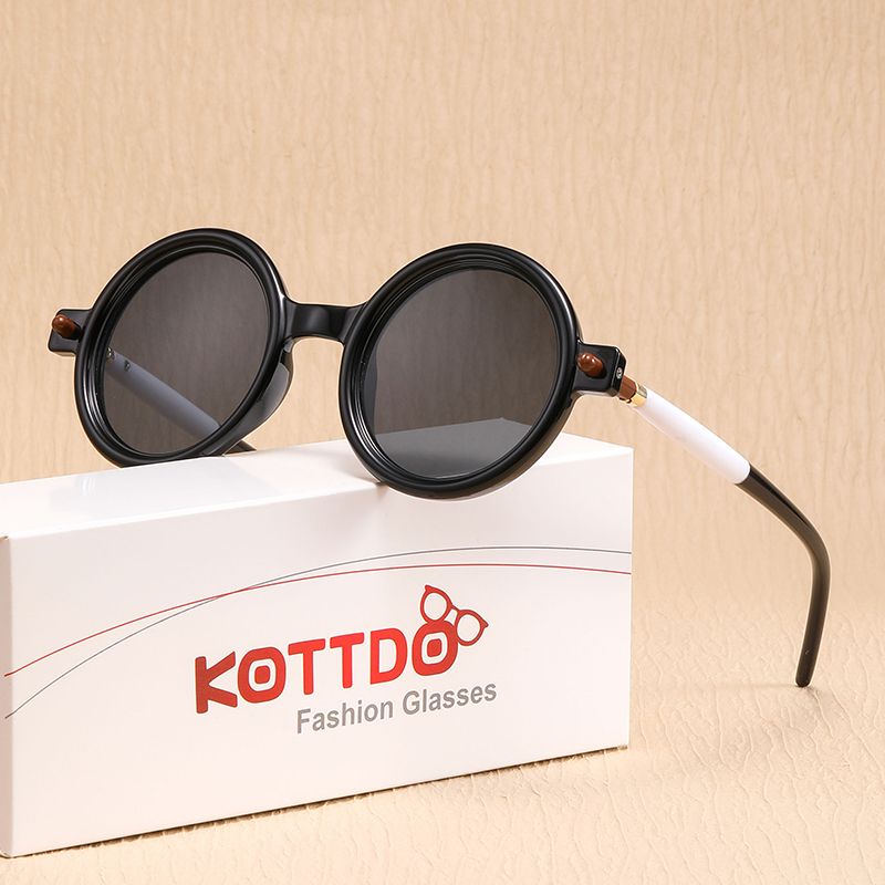 Lunettes de soleil à monture ronde pour femmes et hommes, miroir plat anti-lumière bleue, lunettes de soleil carillon pour l'extérieur, décoration de vacances, nouvelle mode