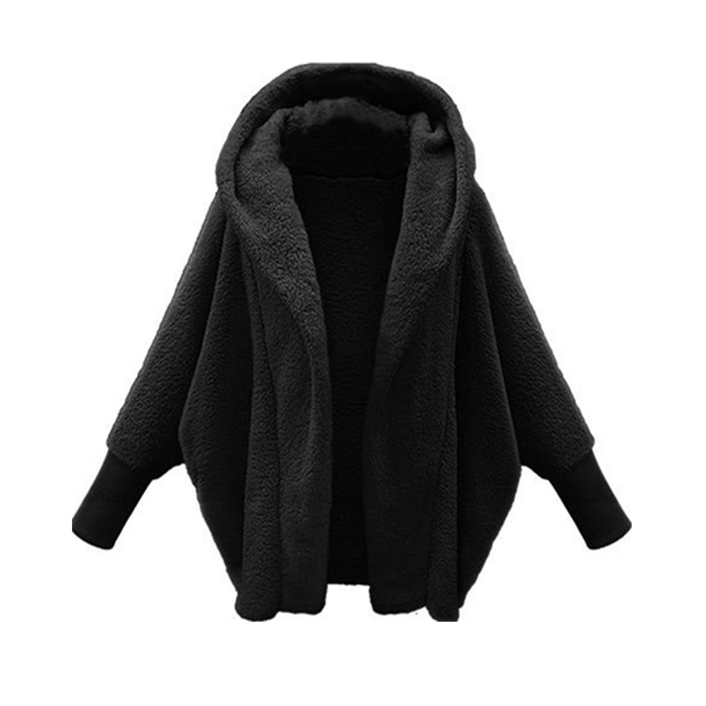 Veste cardigan monochrome à capuche Smile pour femme, manteau chaud pour femme, peluche décontractée, manches longues, mode automne et hiver, Y-2024