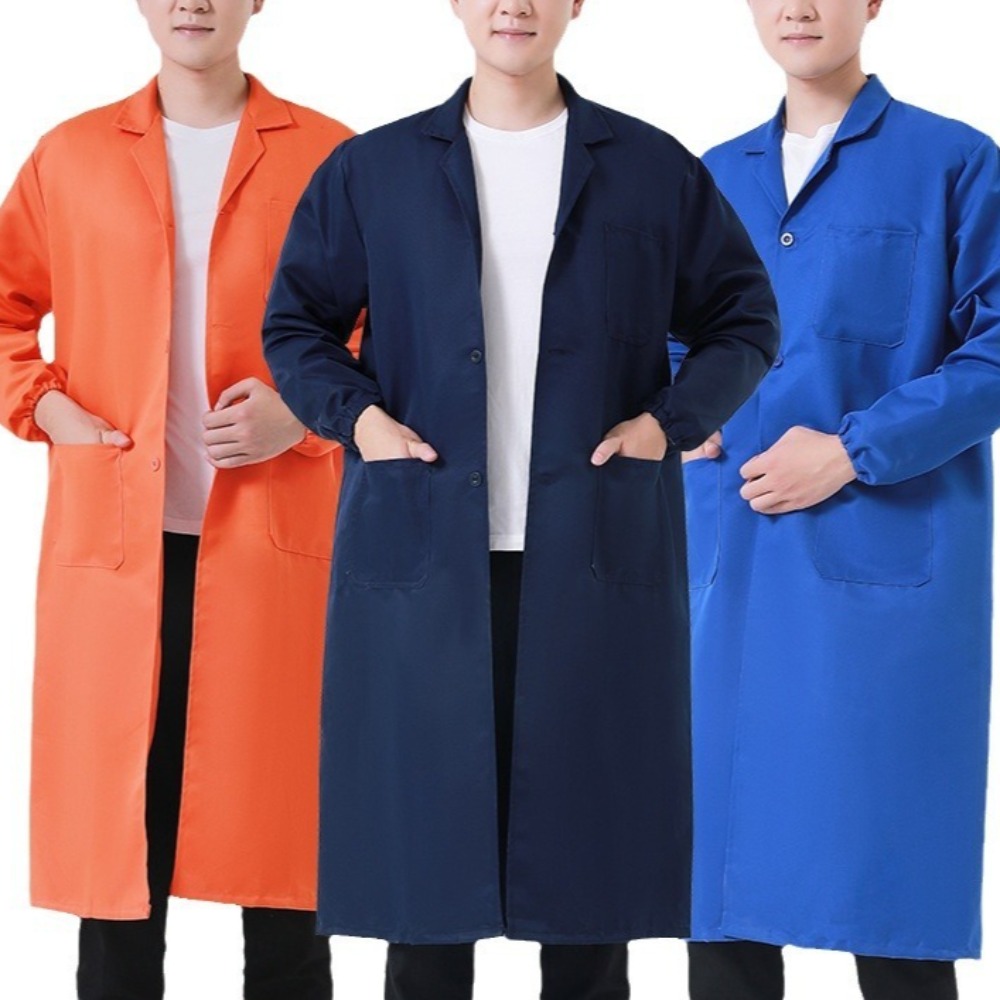 Manteau bleu manipulant des vêtements Protection du travail outillage usine Smock Smock manches longues vêtements anti-poussière
