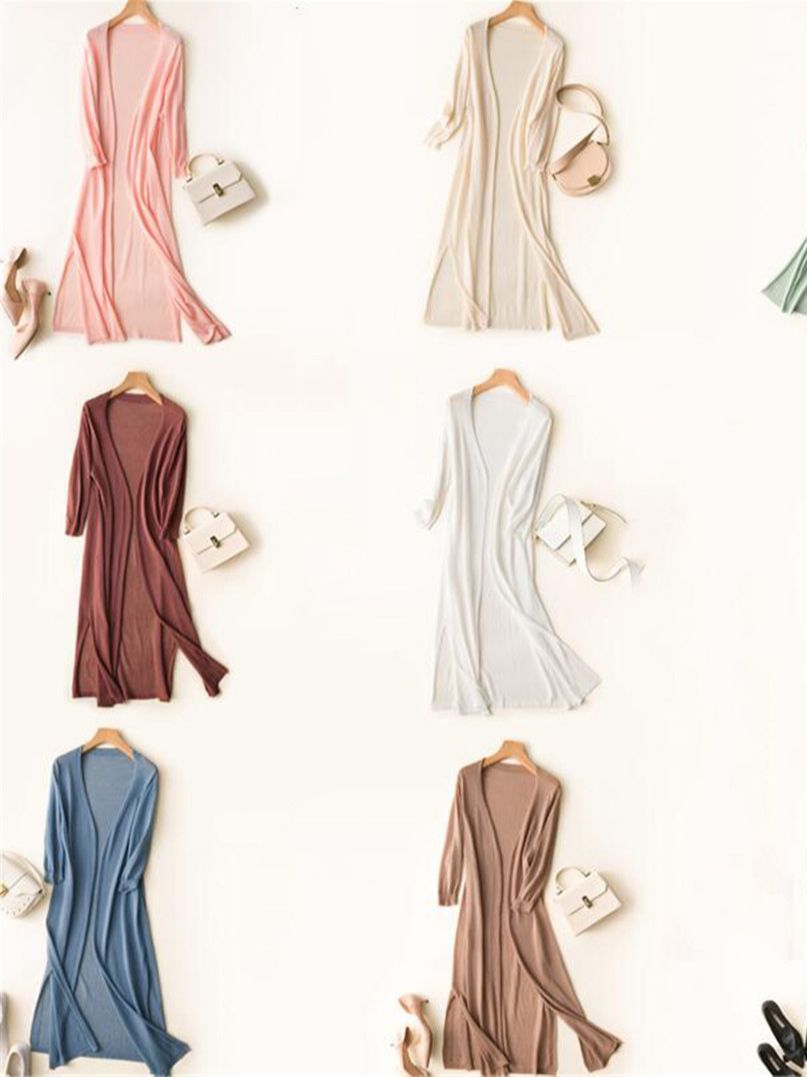 Poncho long pour femme, cardigan fin, gilet femme, manteau femme, décontracté, été, automne, nouveau, 2022