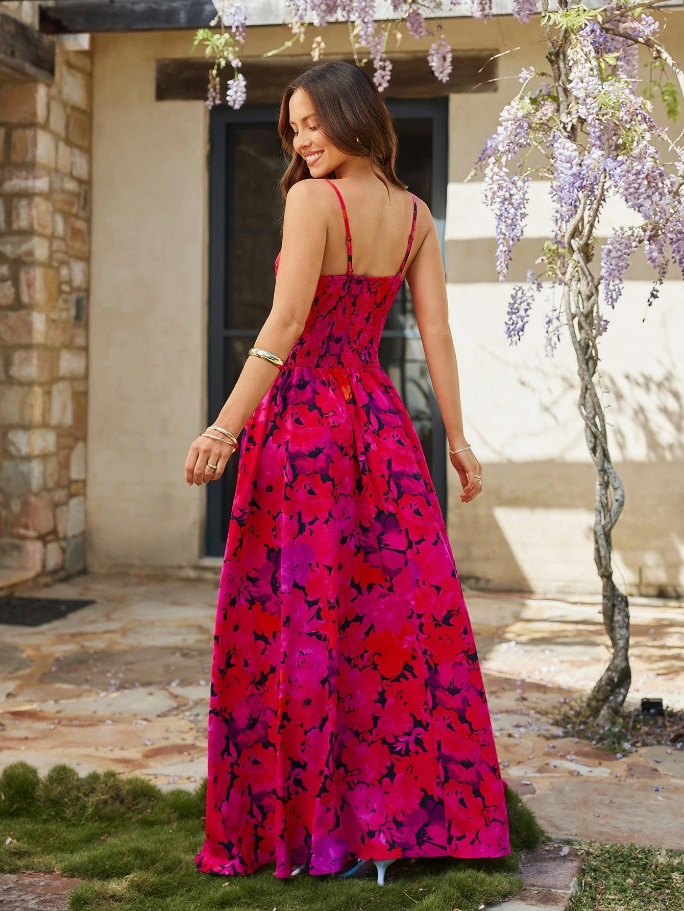 Robes décontractées pour femmes, robe trapèze froncée à imprimé floral, robe bohème, robe chic printemps-été, robe de soirée, robe de plage, robe de vacances
