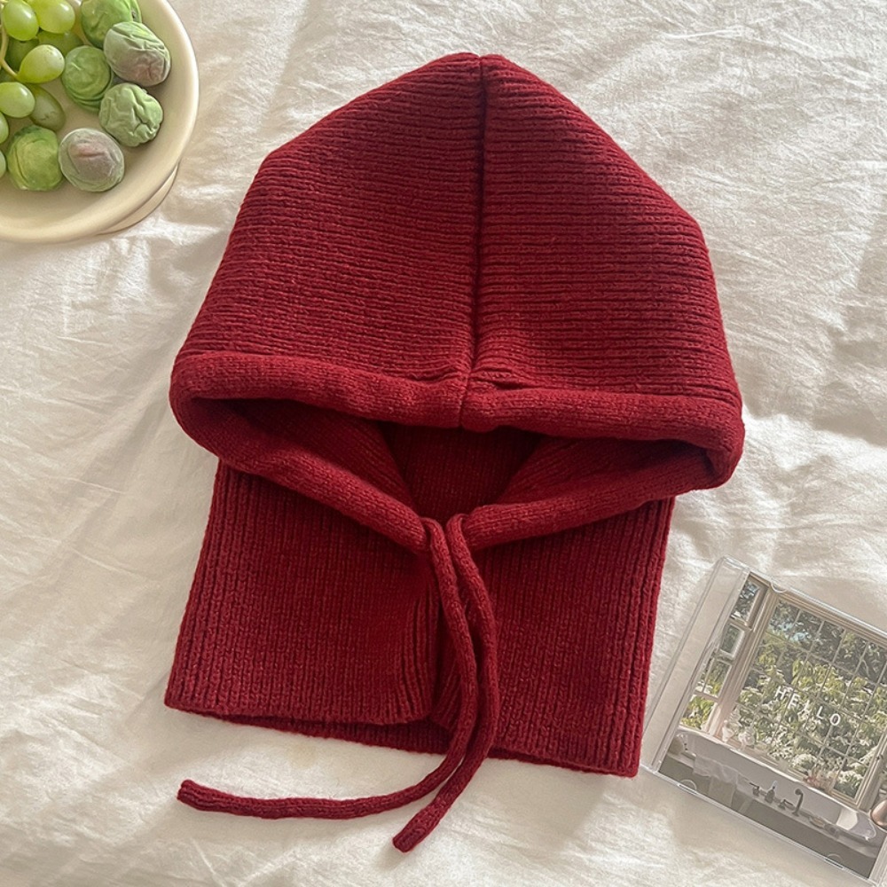 Cagoule tricotée courte pour femme, style mode, avec faux col châle et capuche intégrée, bonnet d'hiver épais et chaud, site officiel