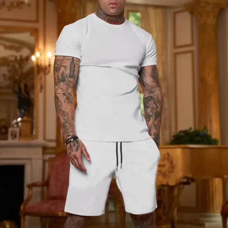 Ensemble de sport d'été décontracté et tendance pour homme : T-shirt respirant et short – Survêtement deux pièces décontracté et stylé