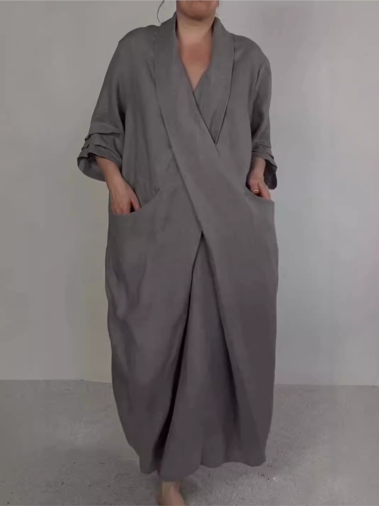 Décontracté solide Robe ample pour Femme mode col en V pull robes femmes vacances femmes vêtements Robe Femme printemps été nouveau