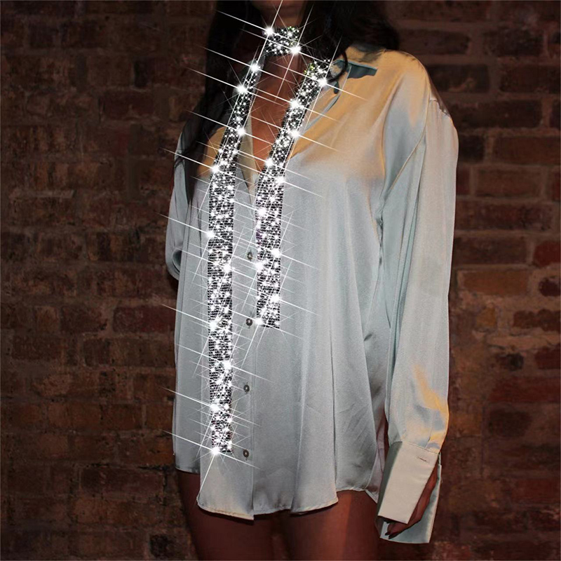 Nouvelle Écharpe Scintillante Femme Printemps-Été 2026 – Collier de Luxe en Métal avec Strass et Diamants, Châle Personnalisé