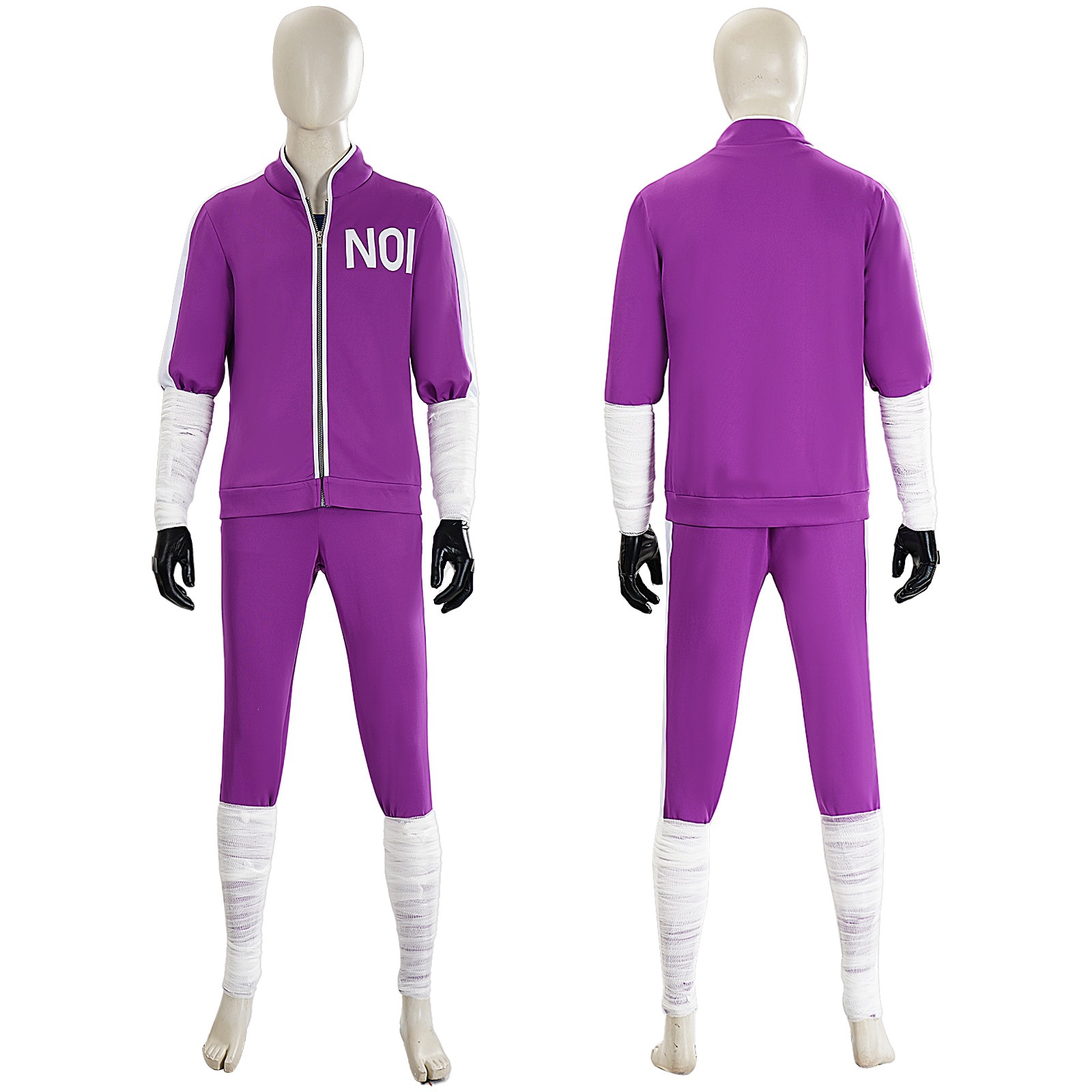 Costume de cosplay Anime Dorohedoro Noi, survêtement violet zippé, manteau, gants, uniforme, tenue de jeu de rôle Anime pour Halloween, carnaval, fête