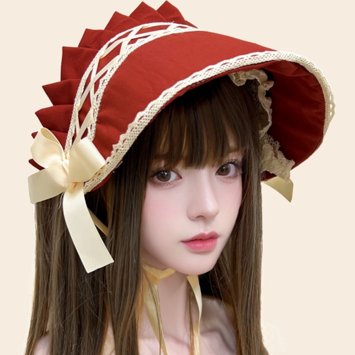 Chapeau Lolita en dentelle de style pastChev, magnifique bonnet, pièce de sauna victorienne, casquette plate de fête élégante, accessoire de cosplay
