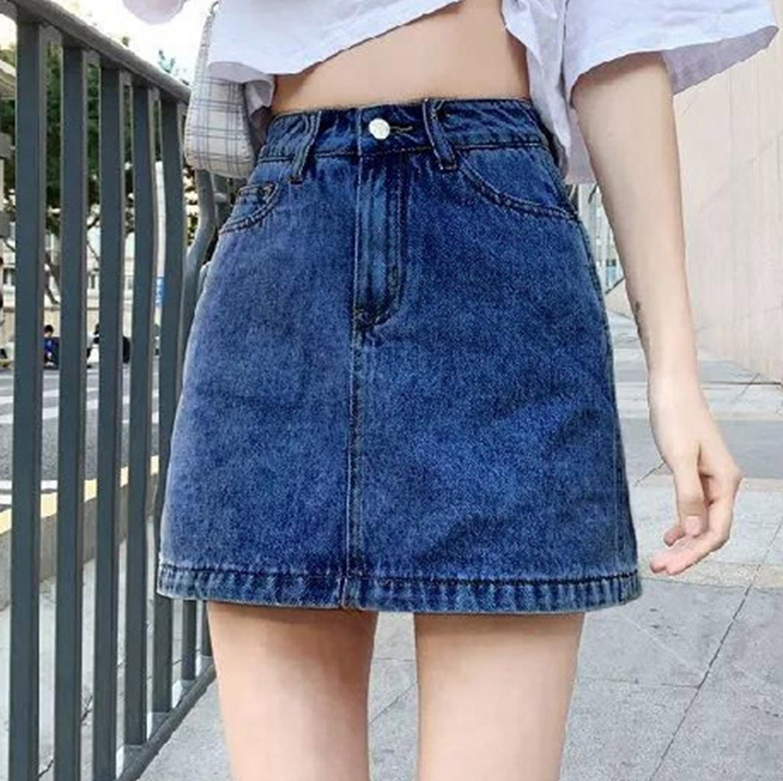 Femmes jupe en jean été taille haute décontractée a-ligne Mini jupes Streetwear Faldas Mujer mode coréenne jupe en jean courte rsi