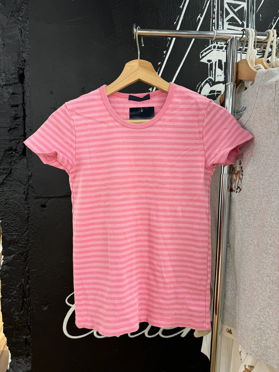 Économie rayés à manches courtes pour femmes, t-shirts minces pour femmes, col rond, style preppy, doux et mignon, t-shirt tout match, coton, printemps, Y2K