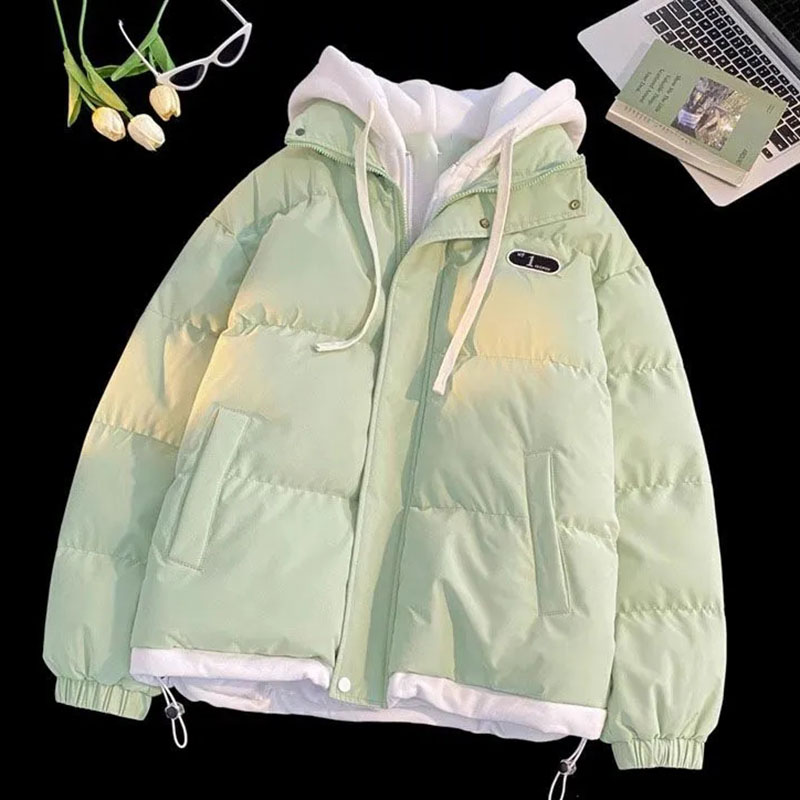 Nouvelle veste d'hiver rembourrée en coton pour femme, deux pièces à capuche en coton pour femme, vêtements chauds et décontractés rembourrés en coton, manteau Parker