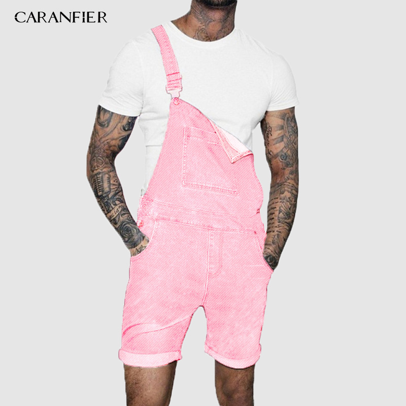 CARANFIER jean hommes combinaisons haute rue en détresse Denim salopette pour homme genou Kength pantalon lavage poche pantalon vêtements