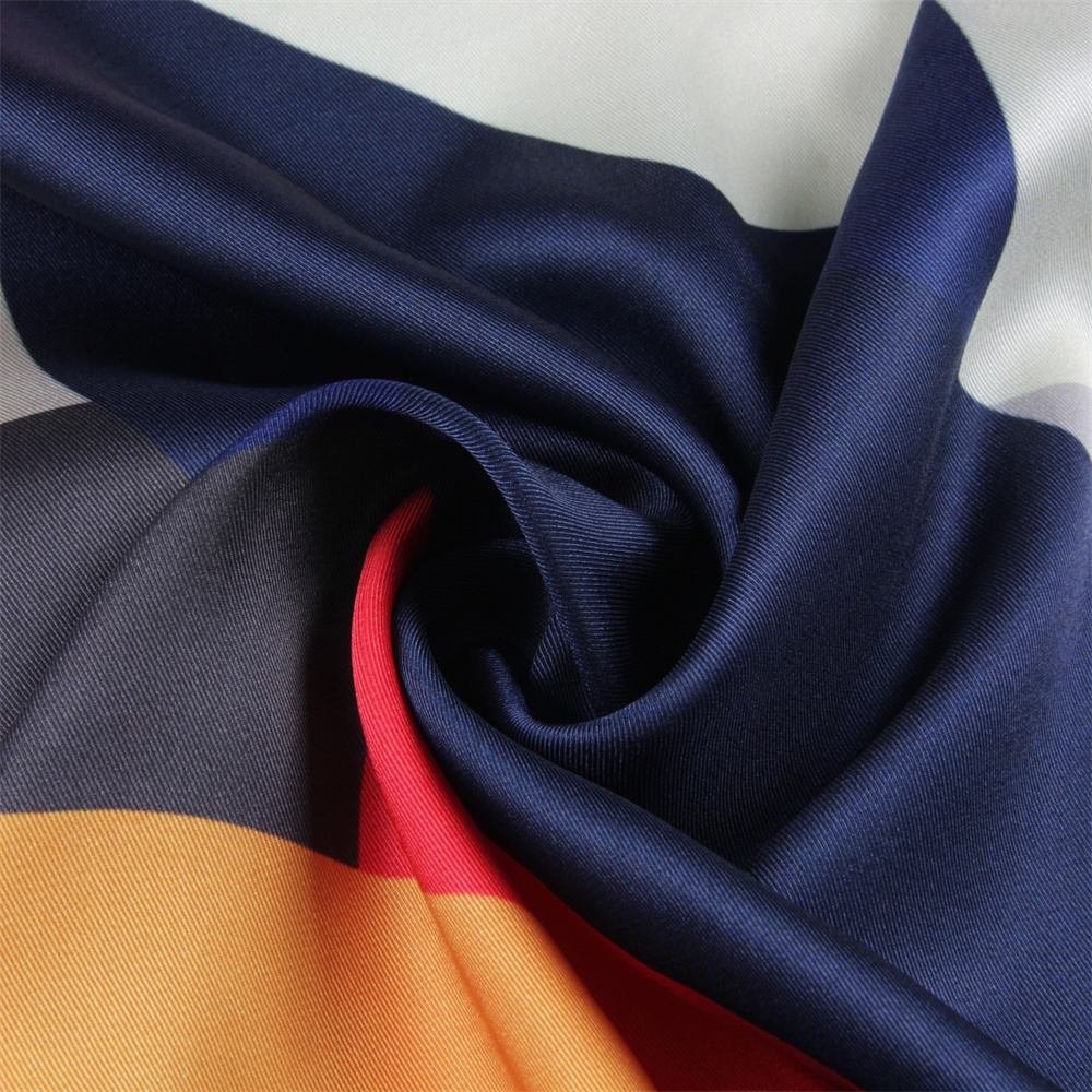 Foulard en soie sergé dame châles course de Ski imprimé foulards carrés enveloppes femmes Hijabs Bandana Foulards grand foulard 90 cm