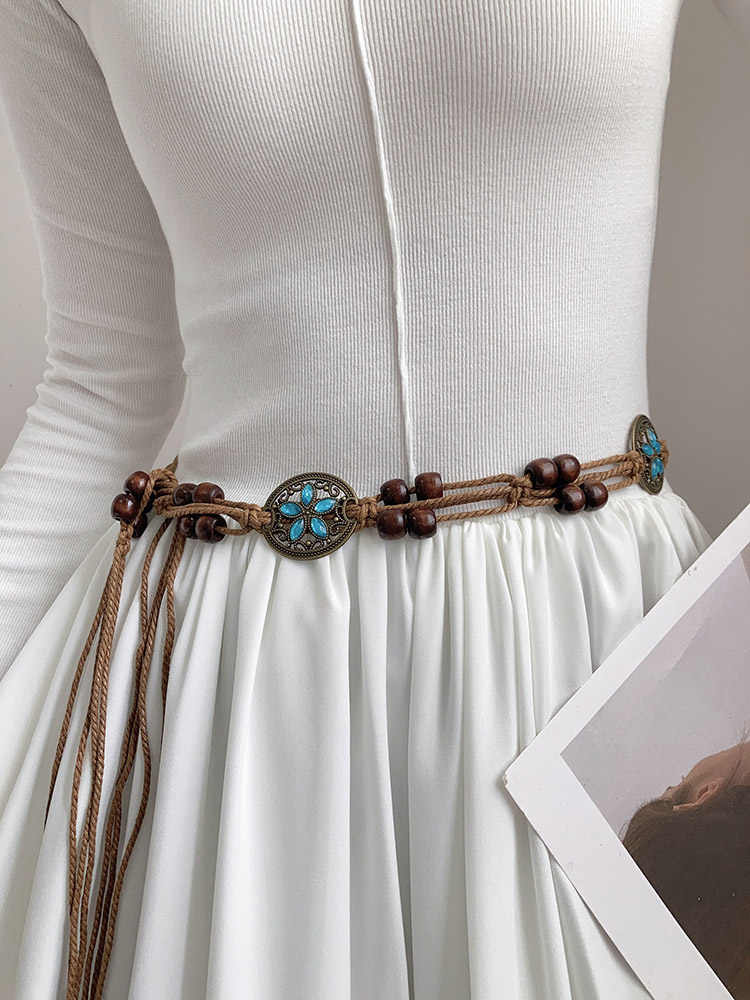 Création d'une ceinture audio pour femme, la nouvelle ceinture audio rétro ethnique de cet été est une décoration haut de gamme polyvalente et exclusive