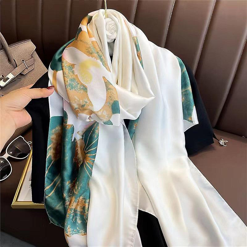 Écharpe de printemps pour femmes, design de luxe, foulard en soie lisse, bandeau musulman doux, châle Deach.