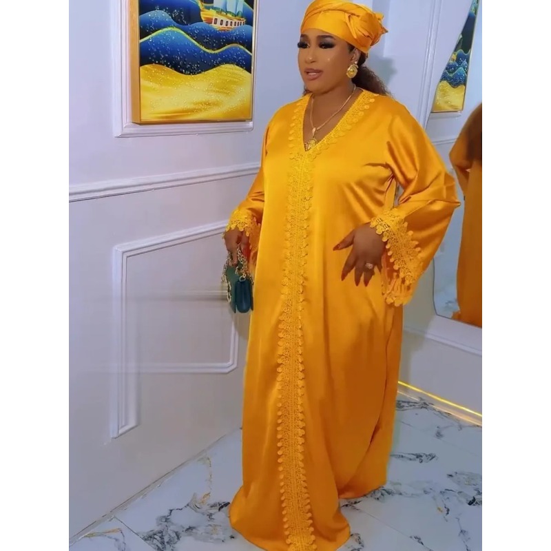 Abayas pour femmes, mode musulmane africaine de Dubaï, robe caftan marocain, robes de soirée, satin, boubou, robe djellaba, tenues