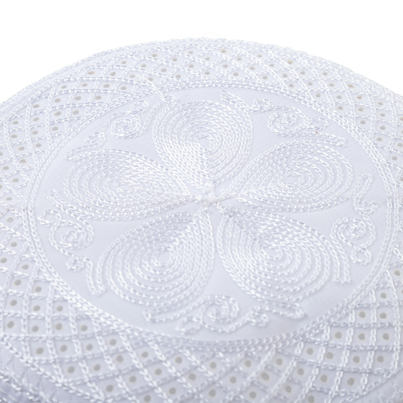 Casquette de prière brodée à dessus plat en maille respirante pour hommes et adultes, chapeau islamique de Style saoudien, casquette de trajet décontractée à la mode