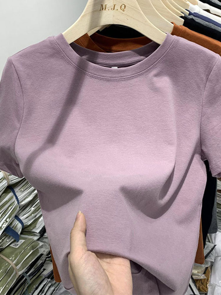 Femmes T-Shirt filles T-Shirt femme vêtements hauts coton T-Shirt femme à manches courtes printemps T-Shirt Sexy Y2k haut blanc