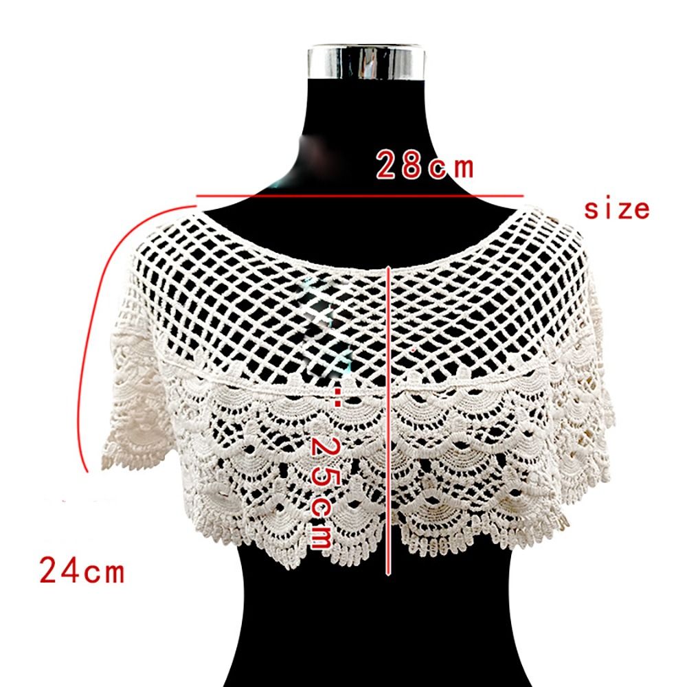 Châle de protection solaire en dentelle creuse, Cape de bal de soirée brodée, châle de plage, faux col, vêtements d'extérieur, épaule, printemps été automne