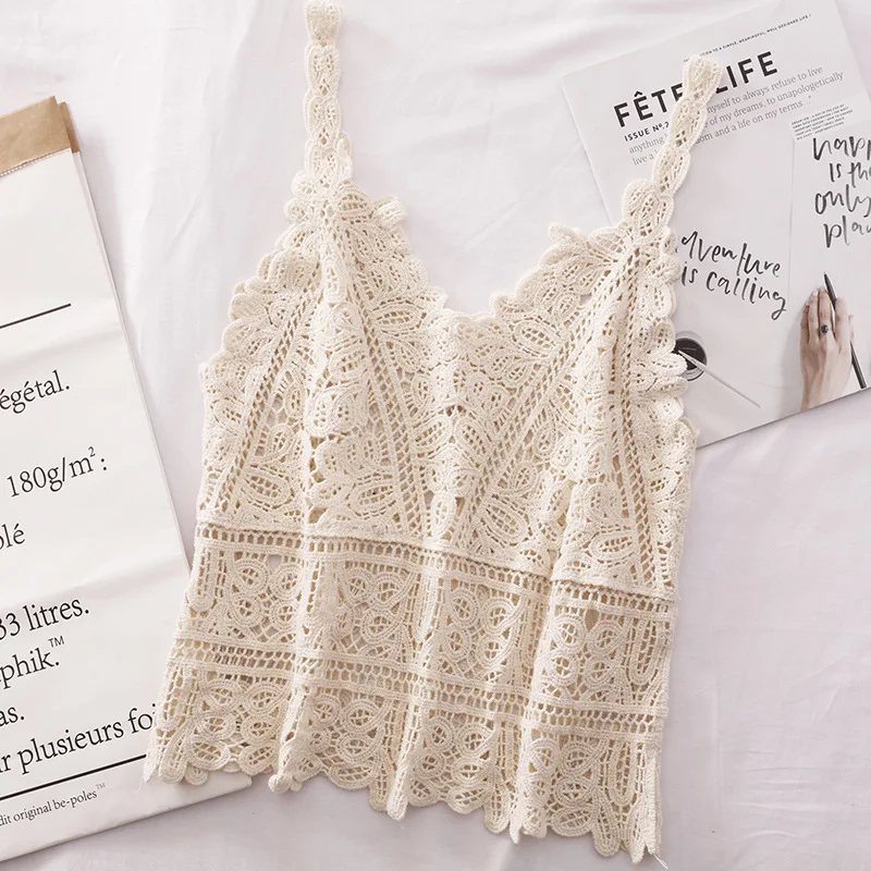 Vêtements de plage pour femmes, style bohème, chic, crochet, oeillet, précieux, vintage, édouardien, esthétique, Ibiza, Hiphélicoptère, gitane, camisole slim