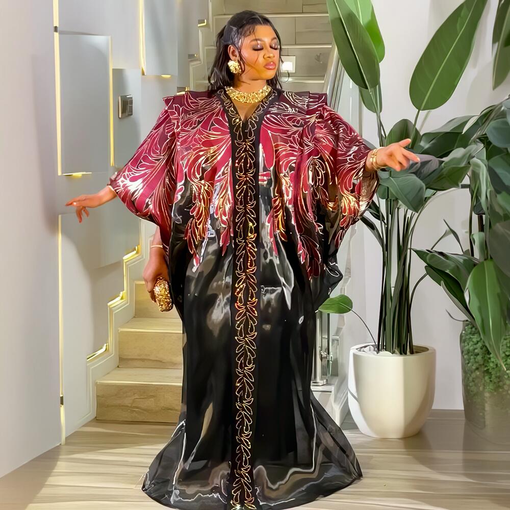 Robe africaine de luxe brodée avec foulard en strass, lingerie pour femmes, mode boubou, nouvelle arrivée