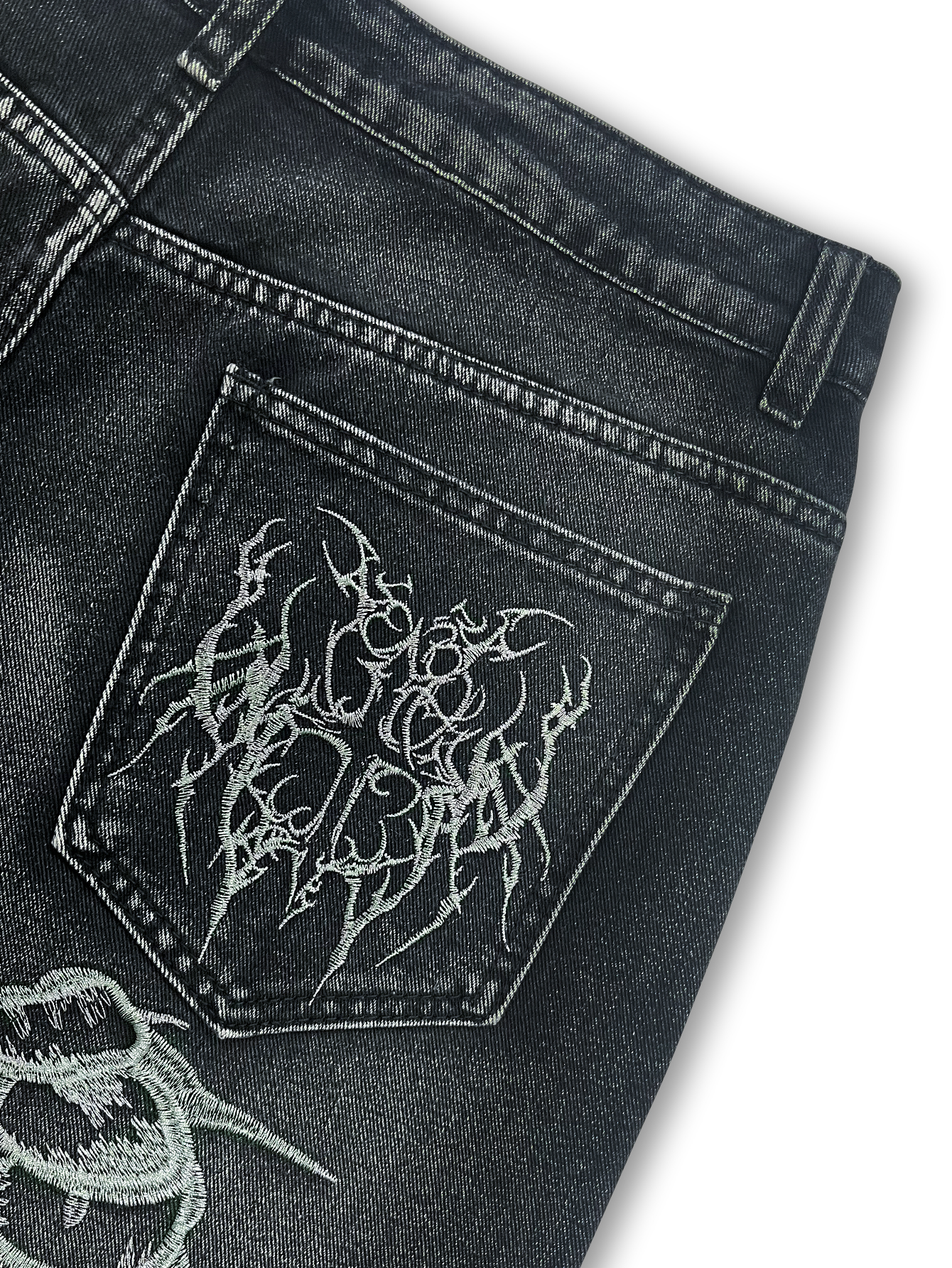 Jeans pour hommes, pantalons en denim brodés amples, pantalons larges noirs de style hip-hop pour sorties quotidiennes, pantalons pour hommes Y2K