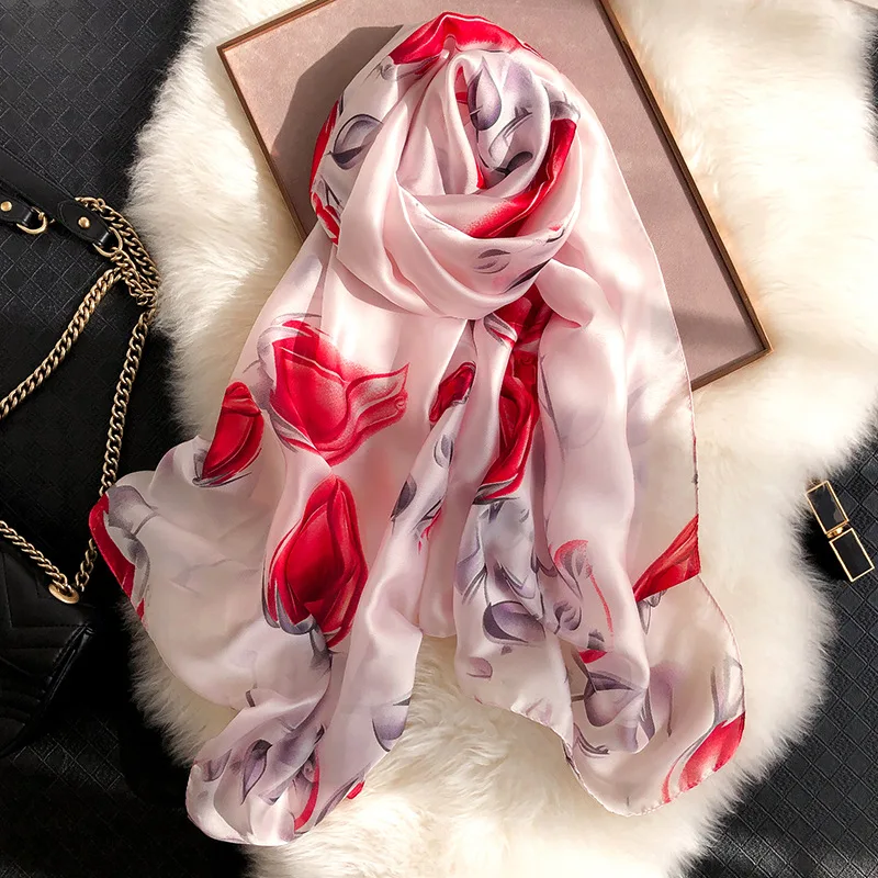 Écharpe longue à imprimé floral pour femmes, châles design de mode, foulard de luxe pour dames, écharpes de soirée, écharpes Hijab, printemps, SFN411