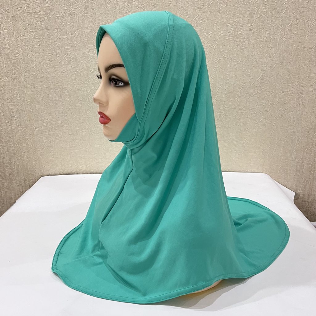 Hijab musulman uni avec partie du ruisseau pour petites filles, écharpe islamique à enfiler, foulard Kishat, amira, H304, 5-9 ans, qualité supérieure, vente chaude