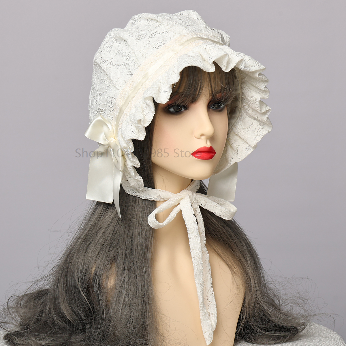 Bonnet en dentelle réglable rétro pour femmes, casquette de Village douce de Style victorien, chapeaux de demoiselle d'honneur, accessoires de Costume pour filles Lolita, chapeau en dentelle