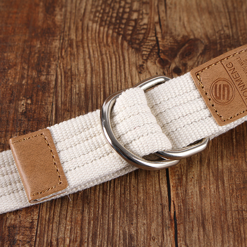 Nouvelle version coréenne pour hommes et femmes, 16 couleurs, boucle à double boucle, ceinture en toile, pantalons décontractés de 43 pouces, ceinture en toile pour pantalons pour jeunes