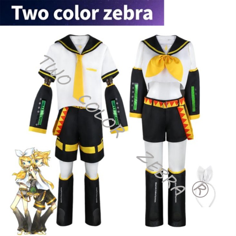 Costume de Cosplay Anime Kcagamine Rin Len, uniforme de marin, tenue de fête d'halloween, ensemble complet de tenues de bande dessinée de noël