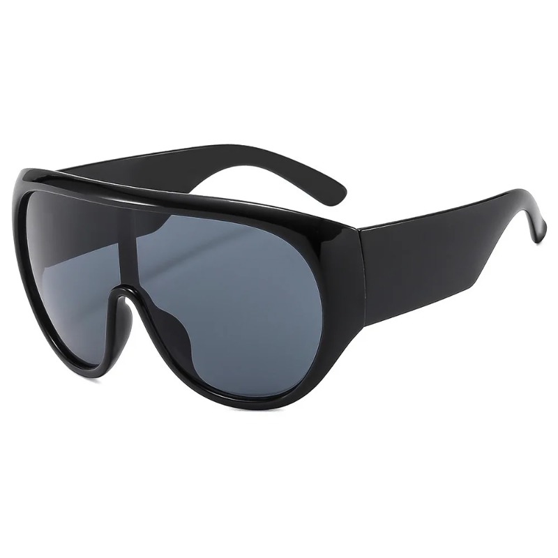 Lunettes de soleil pilote oversize populaires pour femme, monture large de luxe, verres dégradés monobloc, style rétro classique, monture épaisse