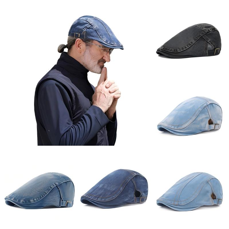 Casquette de journal en Denim de Style japonais pour hommes, chapeau rétro à la mode, béret polyvalent de Style coréen, casquette de journal décontractée pour femmes, tendance