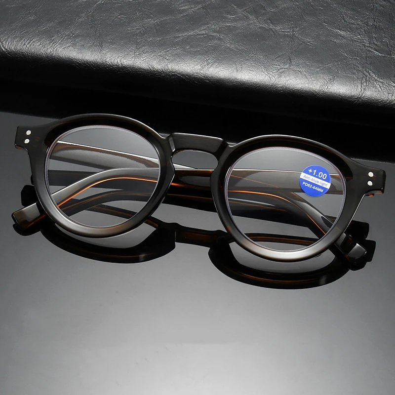 Lunettes de lecture ovales rétro pour femmes et hommes, monture ronde Vintage, lunettes de vue lointaine personnalisées, Anti lumière bleue, presbytie