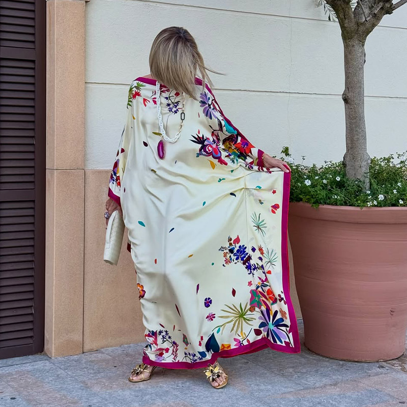 Robes imprimées pour femmes, robes bohèmes, kaftans pour femmes, mode 2026, robes amples pour femmes, robe maxi élégante, robe de plage