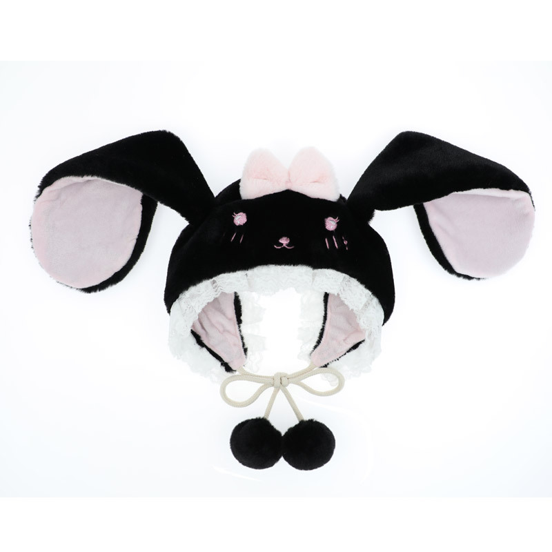Chapeau de lapin japonais lolita, mignon, en peluche, oreilles tombantes, pour femme, automne et hiver, épais et chaud