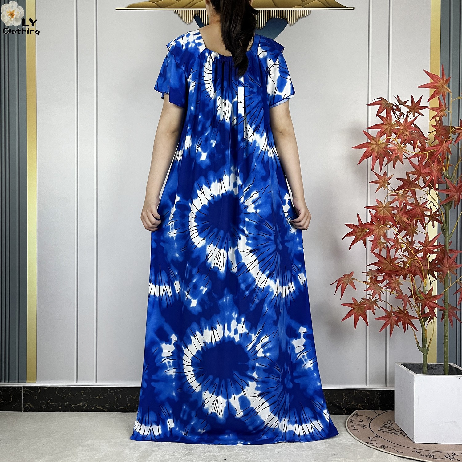 Nouvelle Robe Élégante de Dubaï, Robe d'Été à Manches Courtes, Col Bateau, Ample, Boubou Maxi, Robe Dashiki Islamique pour Femme, Vêtements Africains Abaya