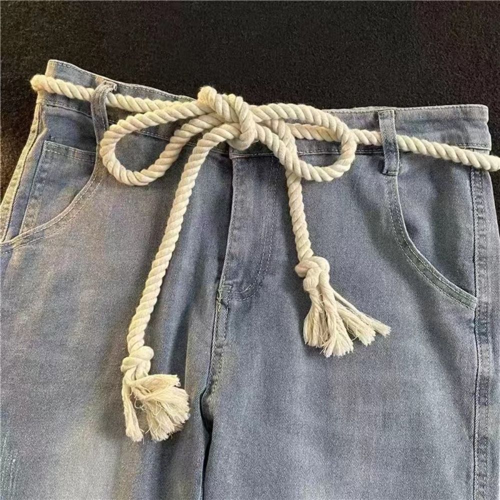 Ceinture en corde épaisse, Design de luxe à la mode, Vintage, polyvalente, cravate, Style Ins
