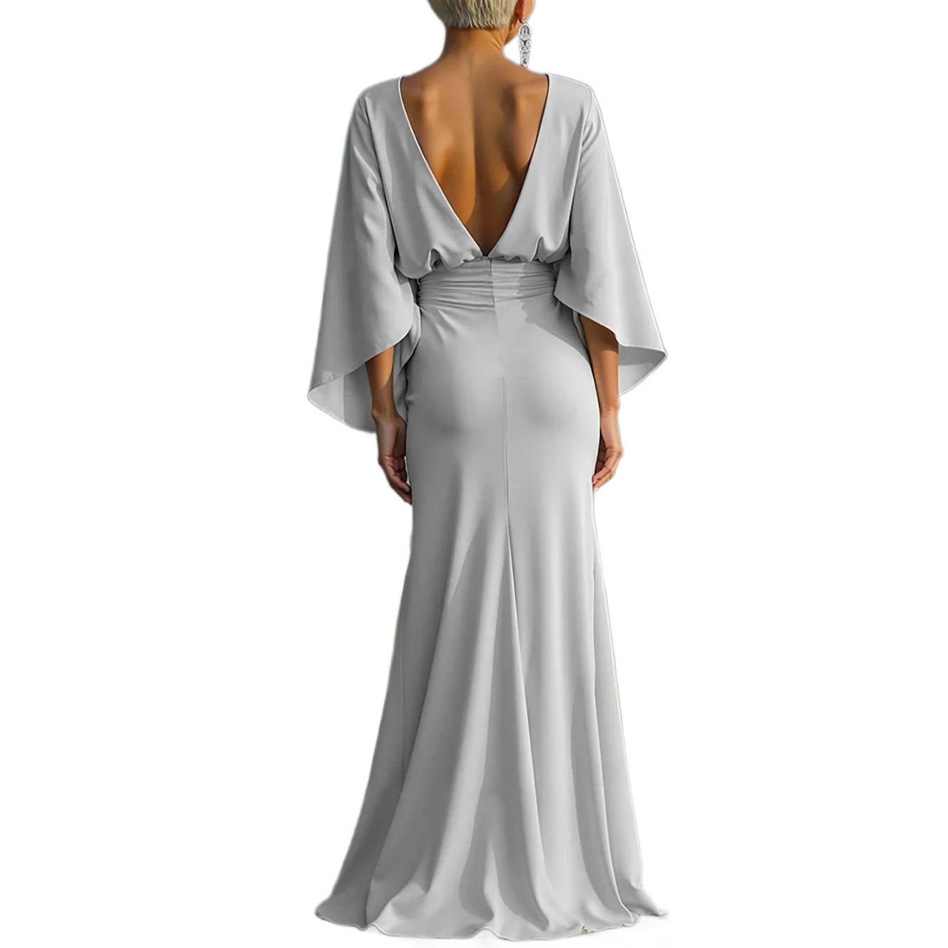 Robes longues élégantes dos nu pour femmes, mode été 2026, robe maxi décontractée à manches longues et volants, coupe ajustée