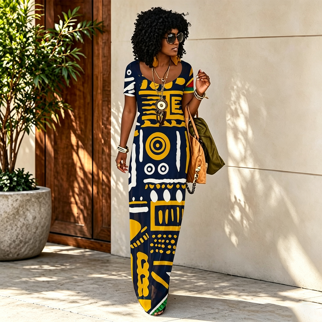 Robe d'été imprimée ethnique africaine pour femmes, rétro littéraire, Slim, à la mode, voyage quotidien, ample, manches courtes, longue