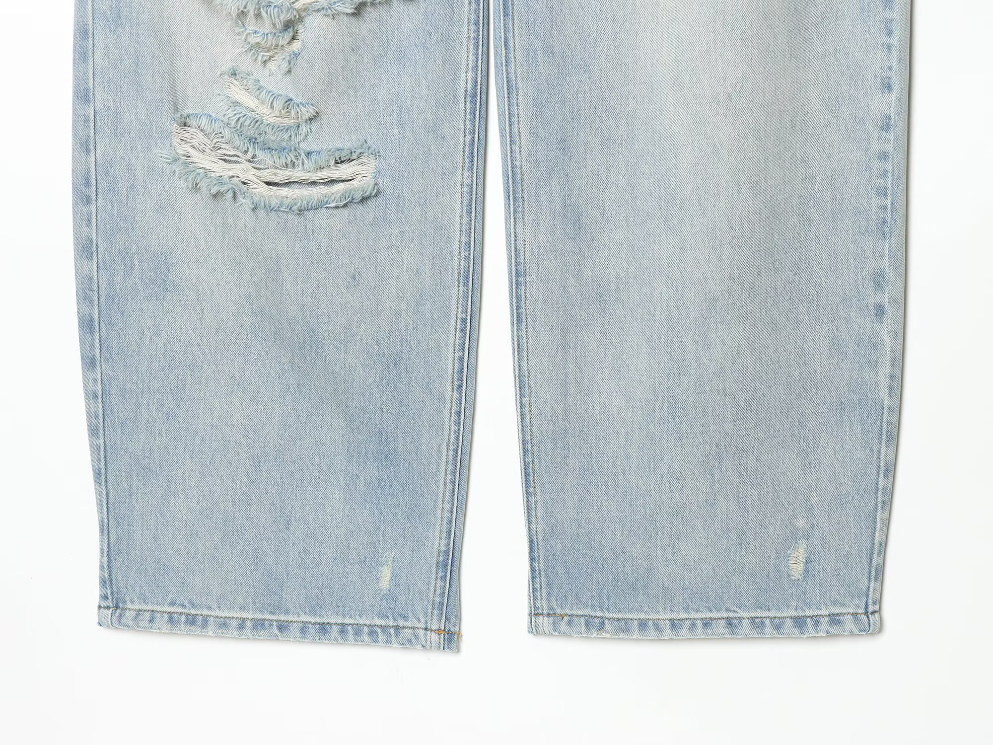 Pantalon en jean déchiré et à bords effilochés taille mi-haute pour femme, style européen et américain, nouvelle collection printemps/été 2026