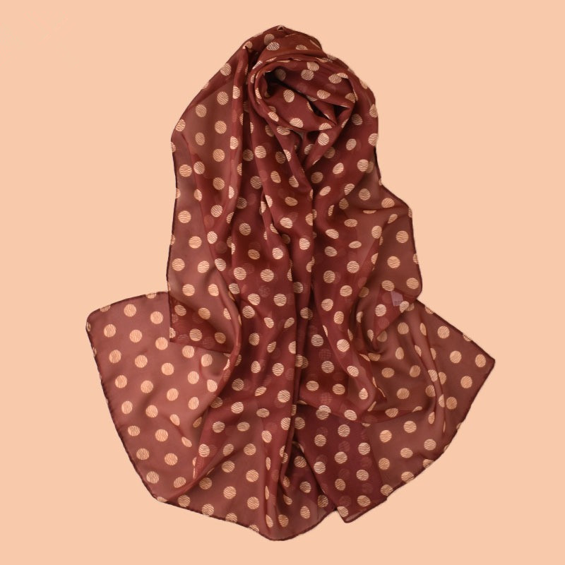 Élégants châles longs pour femmes, écharpes de plage anti-UV, hijabs, bandanas, foulards à pois en soie, écharpes en mousseline pour le cou 50x150cm