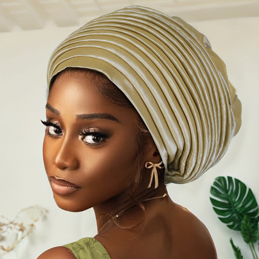 Nouveaux turbans africains auto-attachants, hijabs musulmans pour femmes, bonnets plissés, casquettes indiennes, foulards nigérians, chapeaux de mariage, écharpes Gele