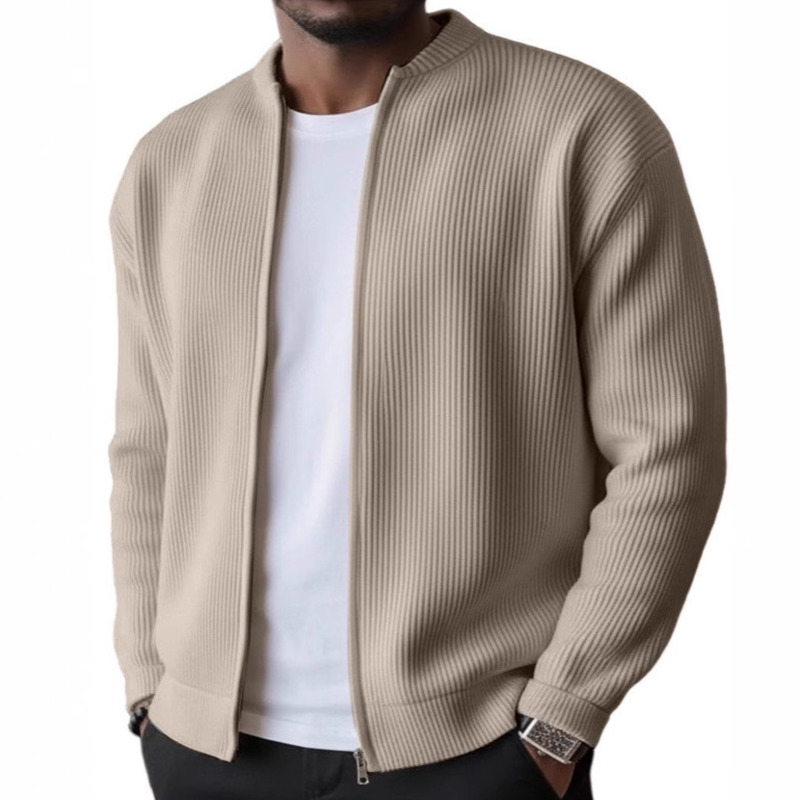Veste à manches longues pour homme, style européen et américain, décontractée, simple, unie, polyvalente et confortable, automne/hiver 2025.