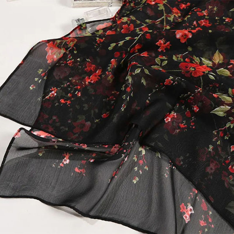 Foulard en mousseline de soie pour femme, châle long, bandana élégant, hijab fin de haute qualité