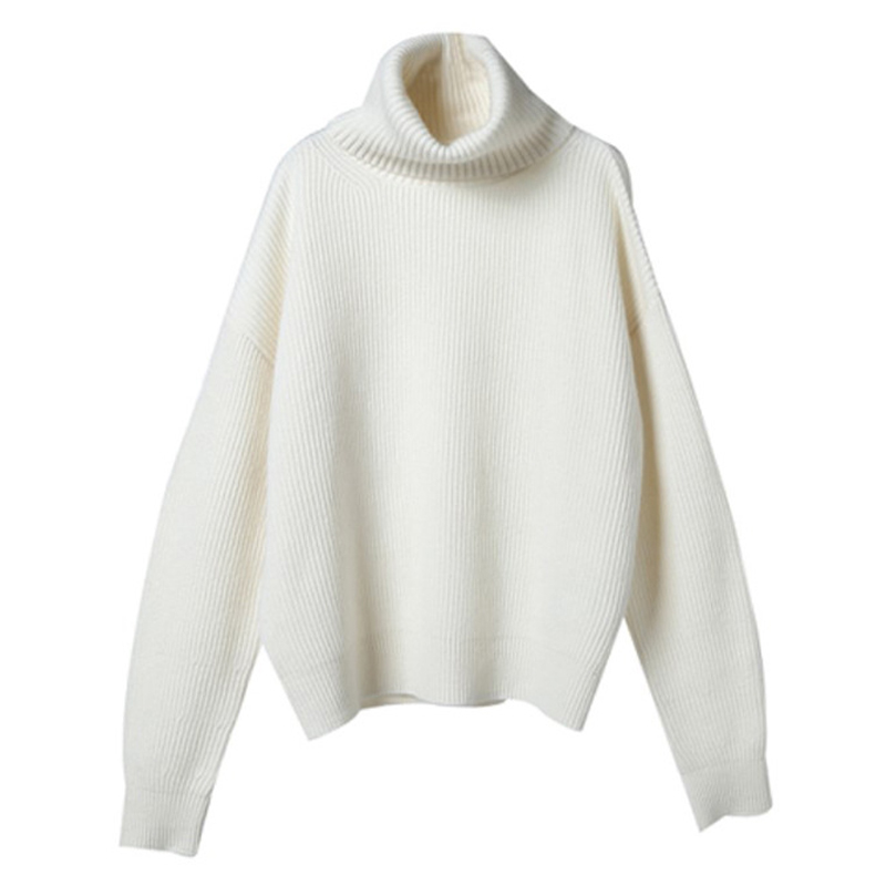 Pull en laine DY pour femme, col roulé chaud, pulls décontractés pour femme, haut côtelé, automne et hiver