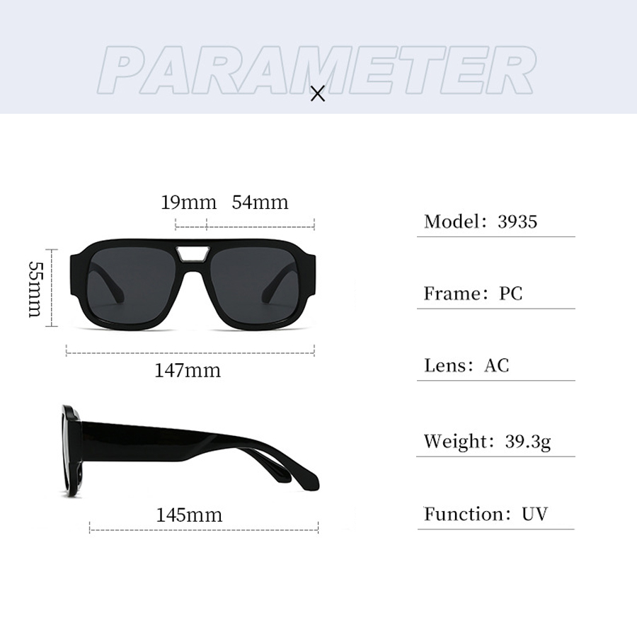 Lunettes de soleil carrées à Double pont pour femmes et hommes, couleur rouge, rétro, jambes larges, pour la conduite et la randonnée, UV400