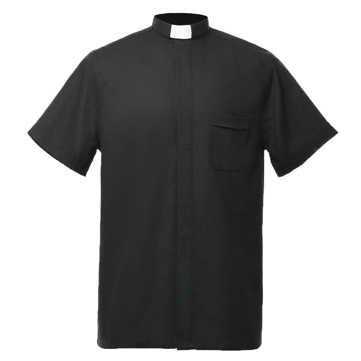 Chemise de prêtre pour hommes, Costume d'église catholique noire, hauts à col avec languette de clergé, chemises de pasteur