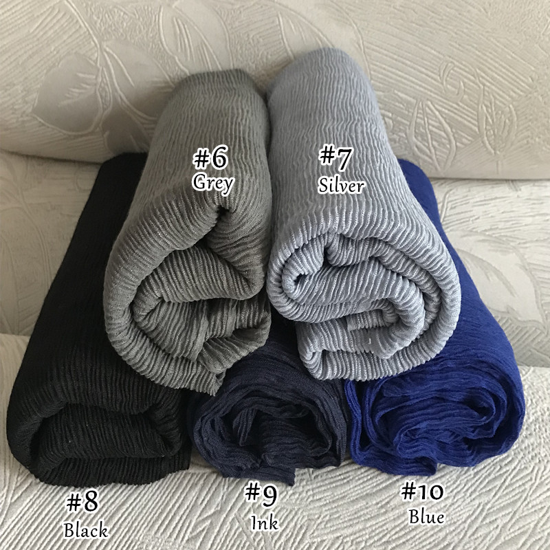 Foulard en coton froissé pour femmes, Hijab, solide, châles unis, bandeau musulman, magasin, nouvelle collection 2023