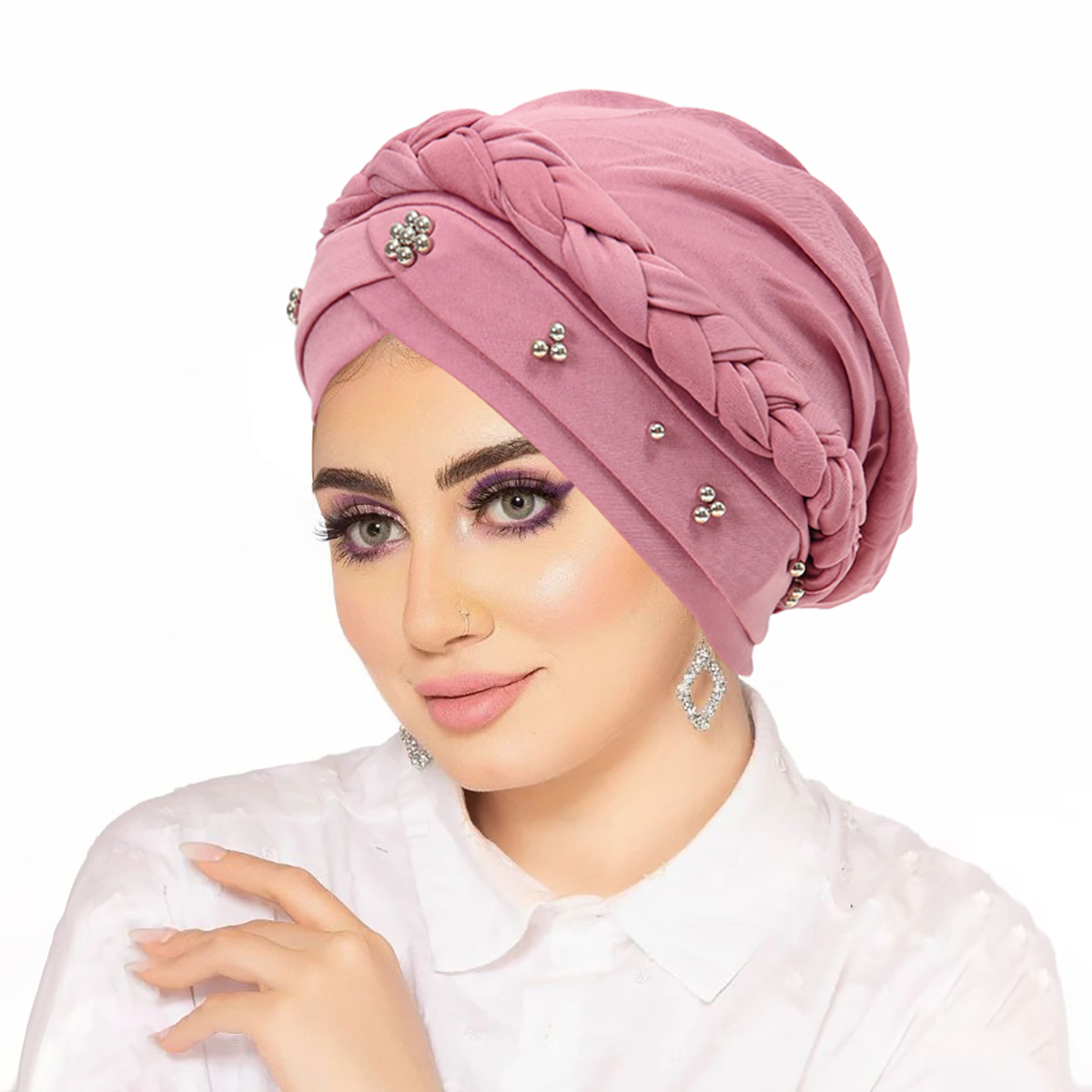 Foulard de tête pour femmes musulmanes couleur unie Turban Bonnet Hijab casquettes perles intérieur Hijabs Femme Musulman arabe Wrap Turbantes