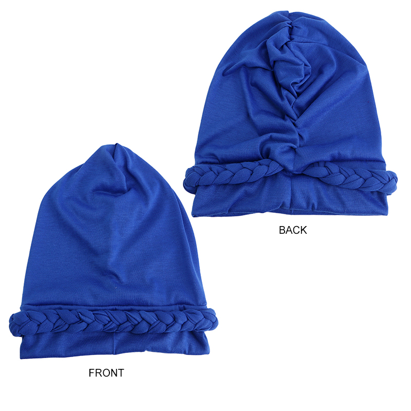 Turban élastique tressé pour femmes, 2 pièces/lot, chapeau torsadé musulman, chapeau contre le Cancer, casquette de chimio, couverture enveloppante pour cheveux, couvre-chef islamique
